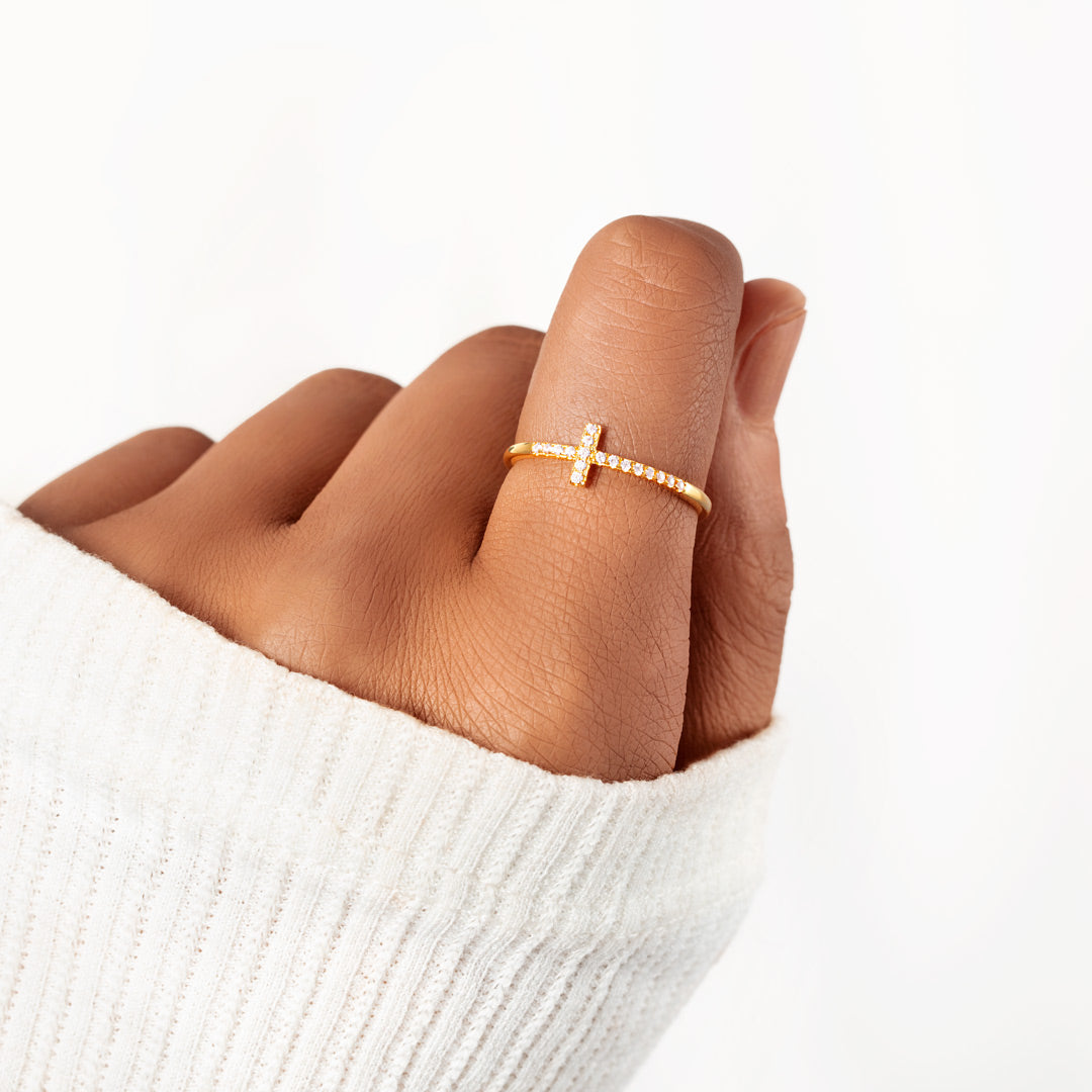 Pray Through It Christianity Cross Ring