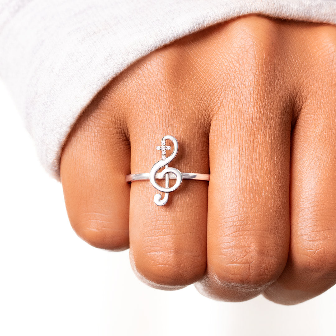Raise A Hallelujah Clef Cross Ring