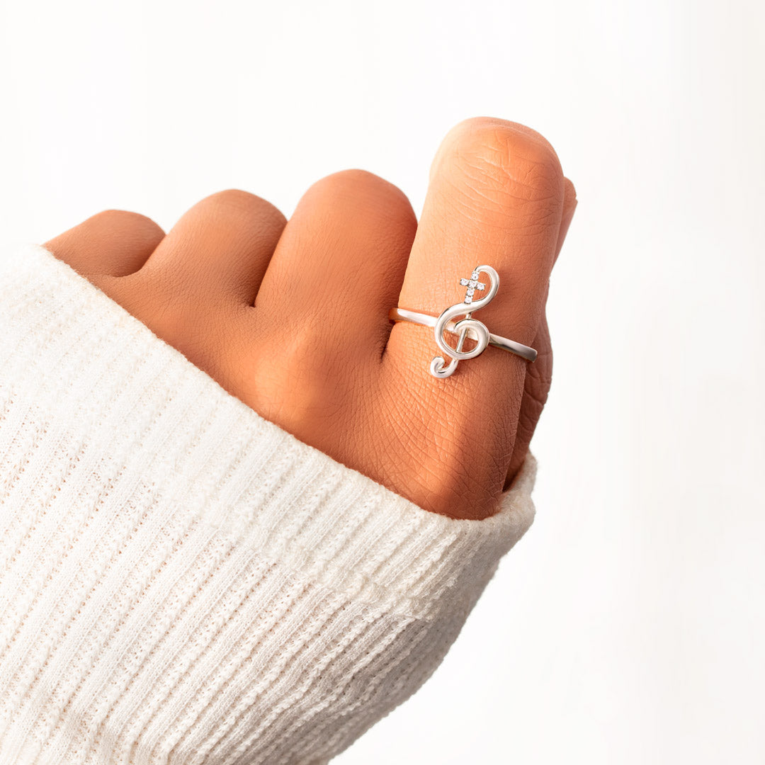 Raise A Hallelujah Clef Cross Ring