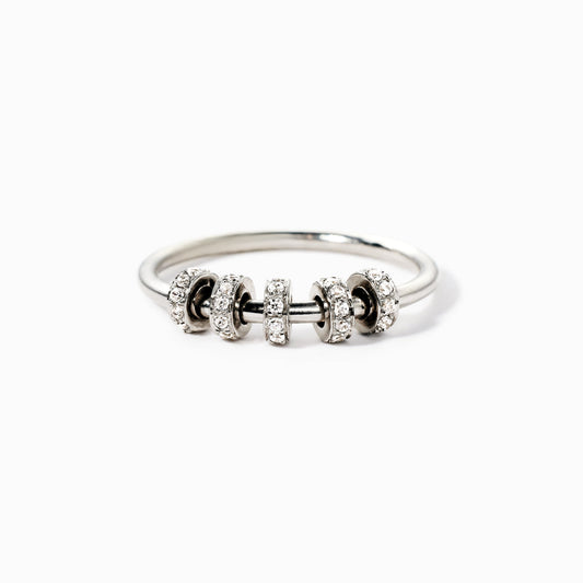 Sterling Silver Spinner Fidget Ring, Anxiety Ring For Women