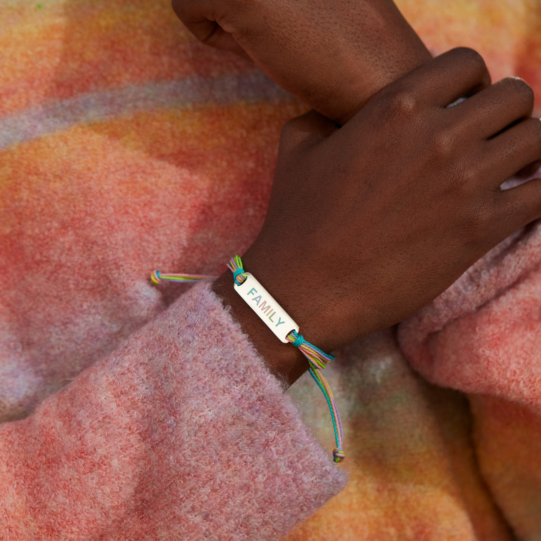 Enamel Mantra Bar Bracelet