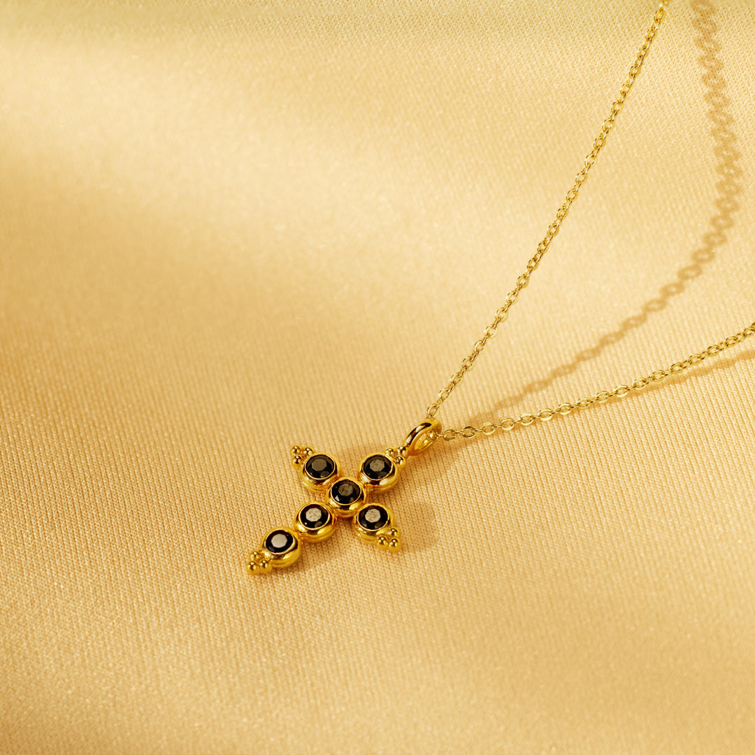 God Is Within Her Vintage Cross Necklace