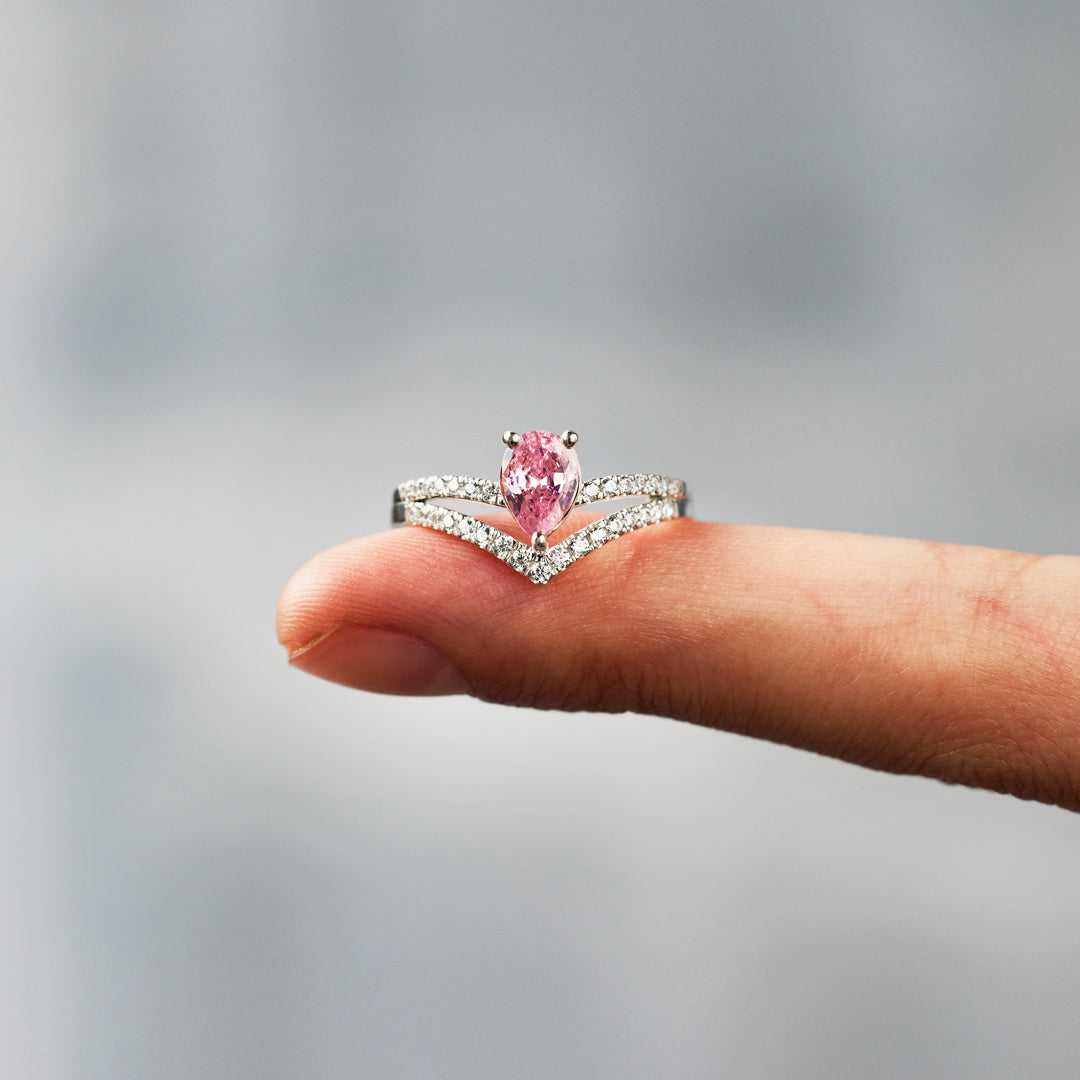 Pear Cut Chevron Ring