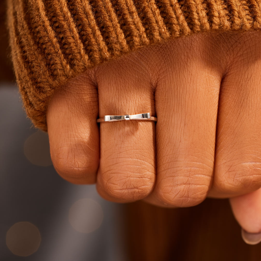 Pink Enamel Bow Ring-Gifts For Girls, Rings For Women