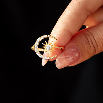 Granddaughters of Witches Crescent Moon & Star Ring