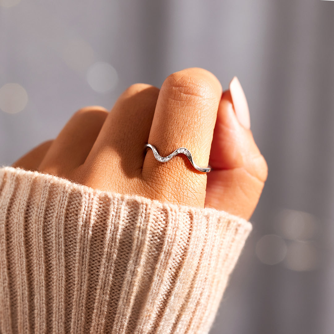 Healing Is Not Linear Minimalist Wave Ring