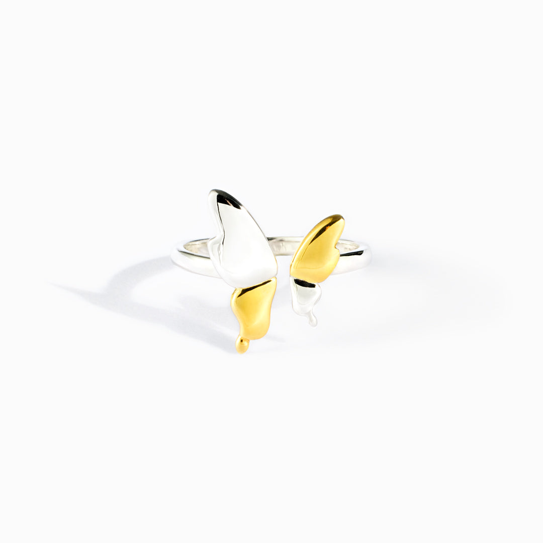 Butterflies Rising Two-Tone Butterfly Ring