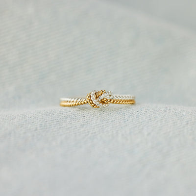 Mother & Daughter Bond Handcrafted Two Strand Knot Ring