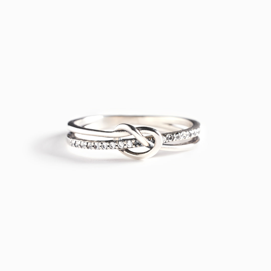 Silver Knot Ring - Mother Daughter Bond