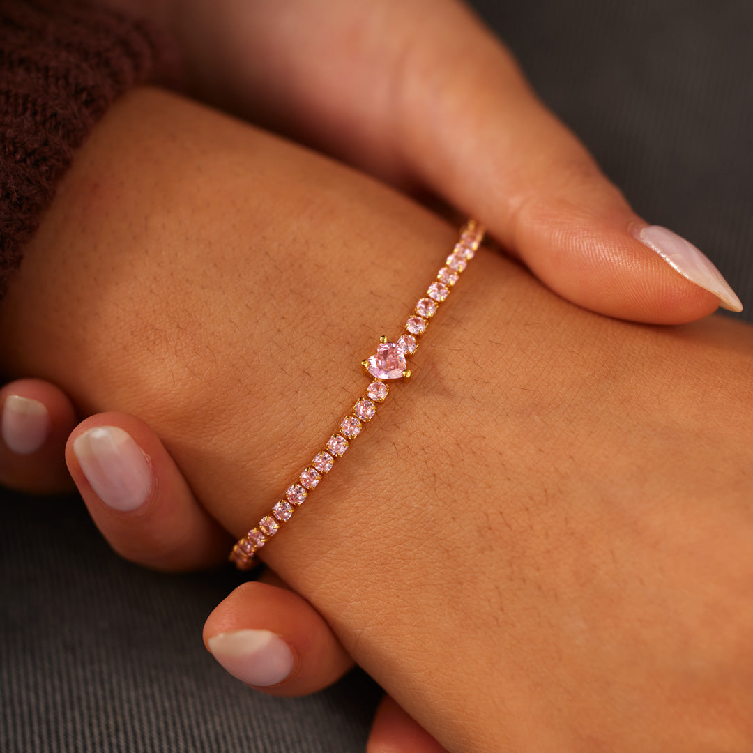 Love Yourself Harder Pavé Heart Bracelet