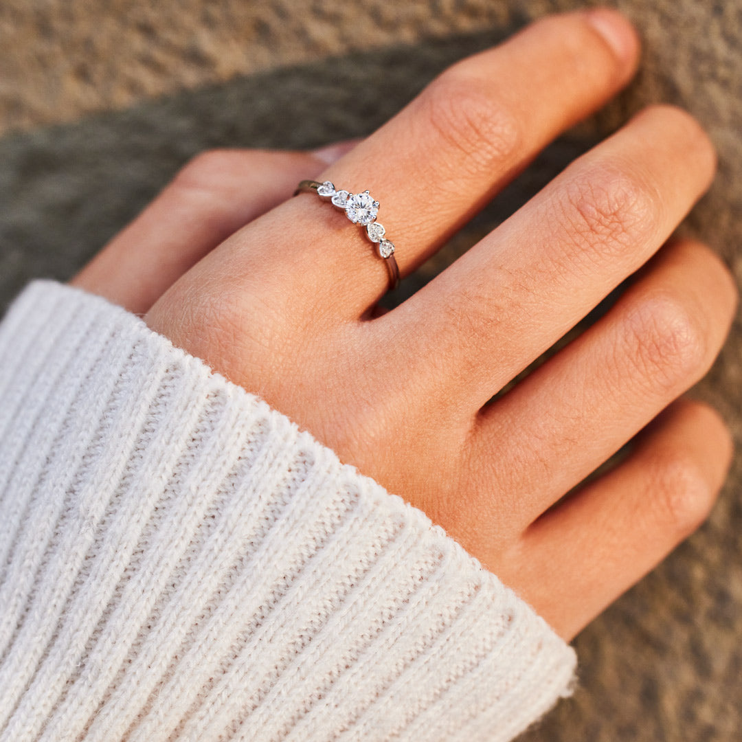 I Love You Round-Cut Heart Band Ring