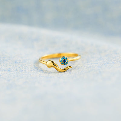 Evil Eye Ring, Italian Horn Ring