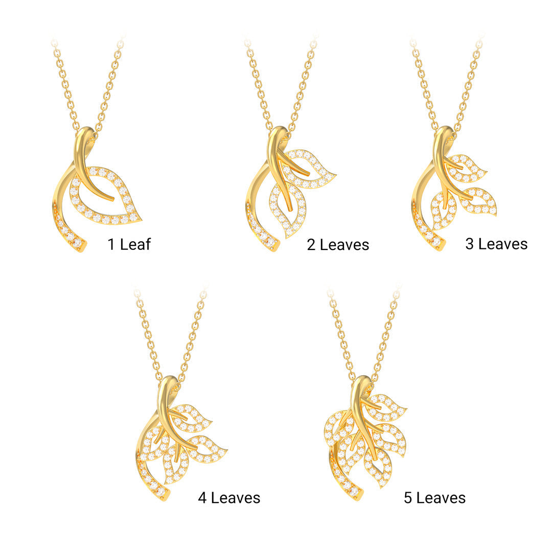 1-5 Birthstones Leaf Branch Necklace