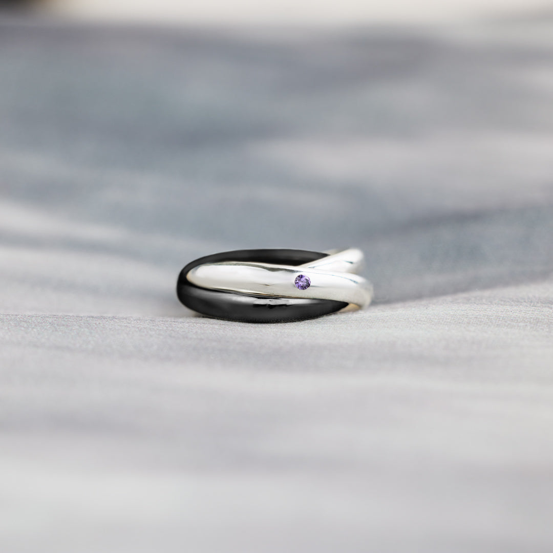 Best Friend, Girlfriend, True Love Black Trinity Ring