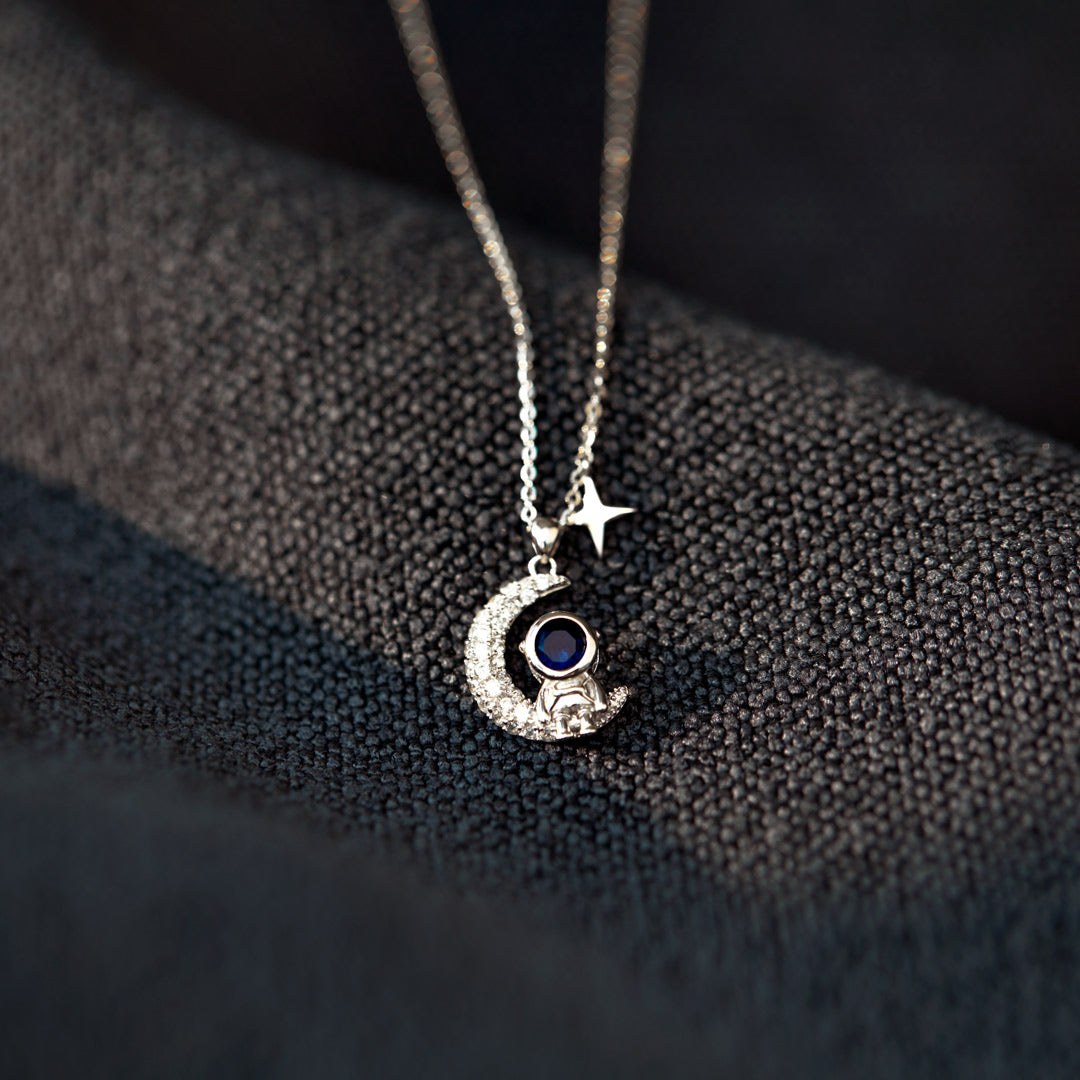 All Things Possible Astronaut On The Moon Necklace