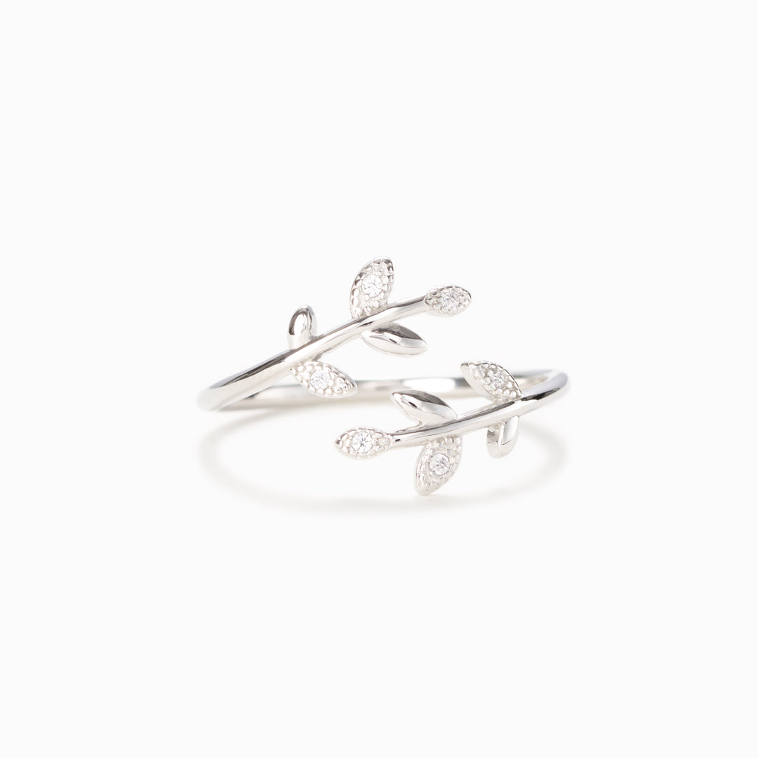 Grow Through What You Go Through Leaf Ring