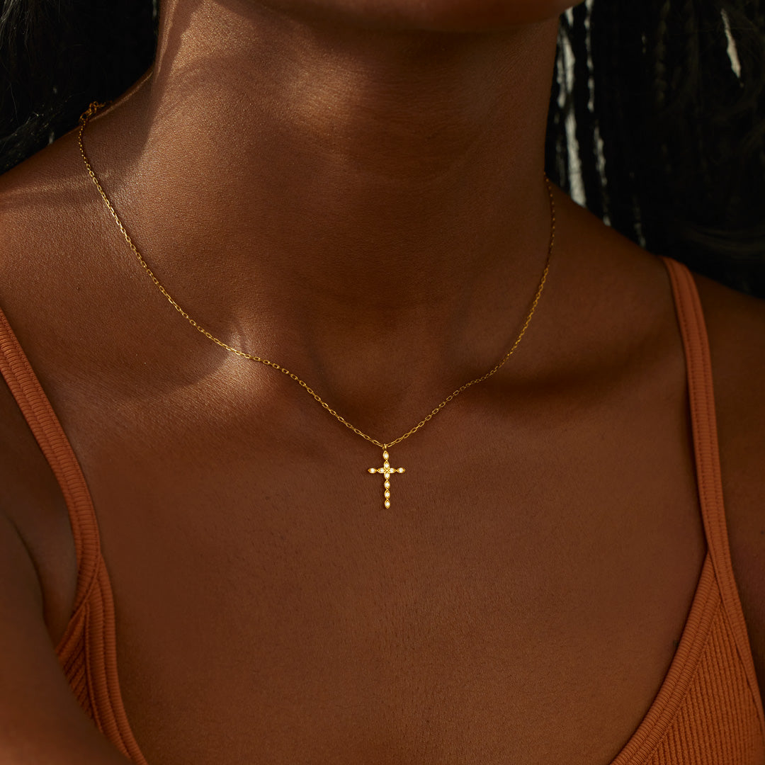 Never Stop Praying Marquise Cross Necklace