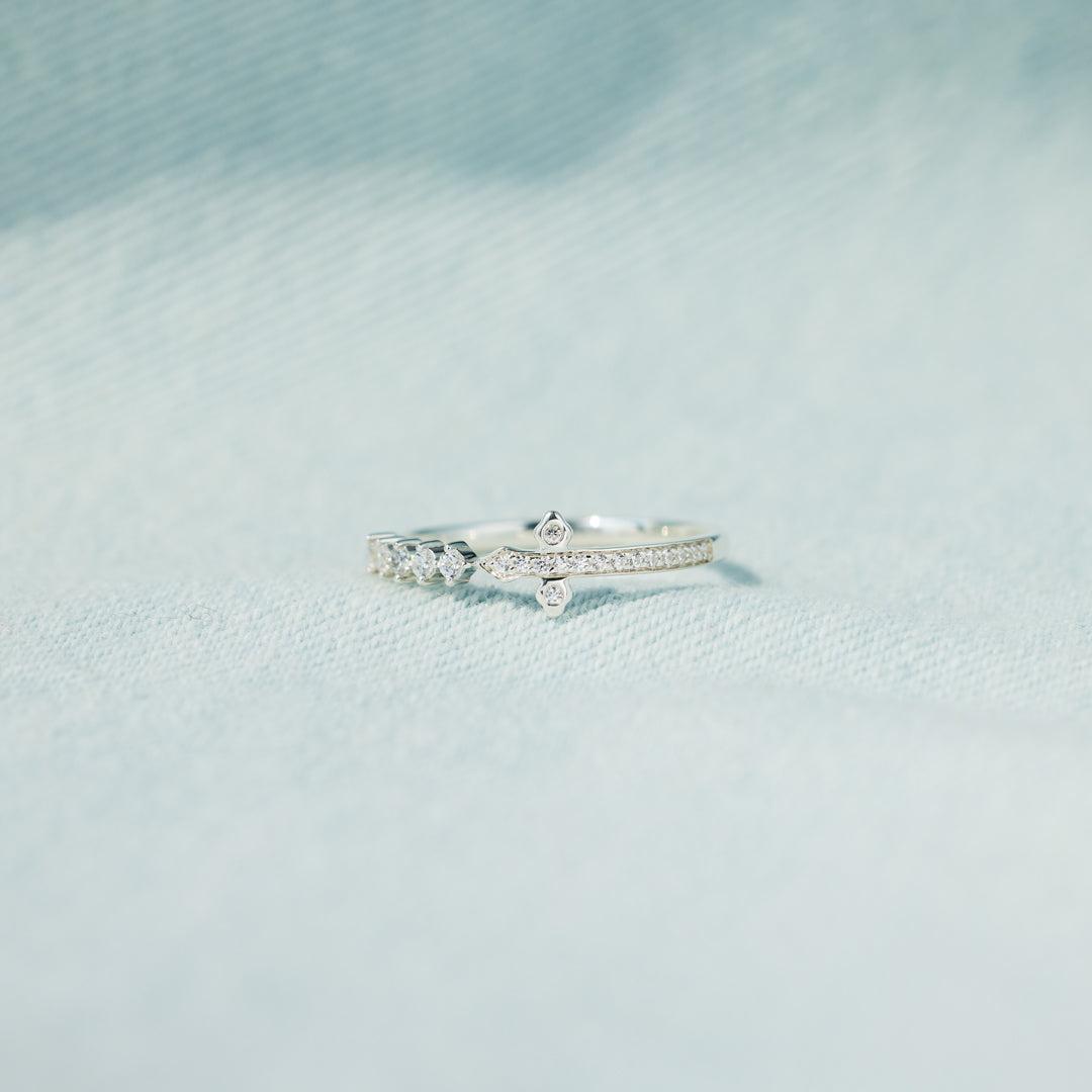 Let Go & Let God Pavé Sideways Cross Ring