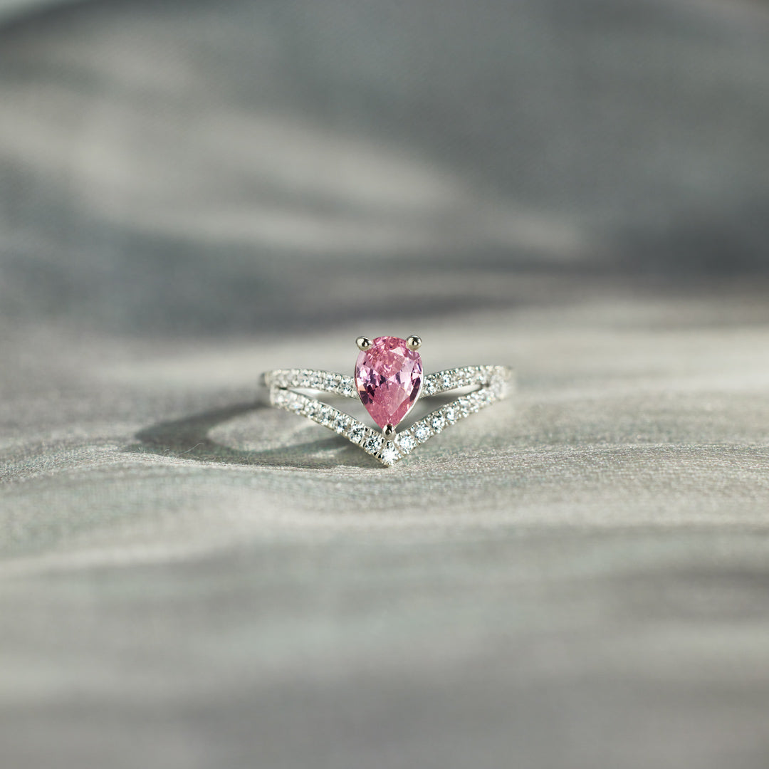 Pear Cut Chevron Ring