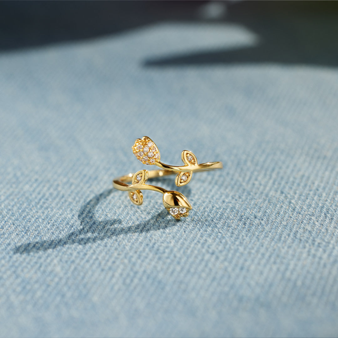 For Sisters Tulip Flower Ring