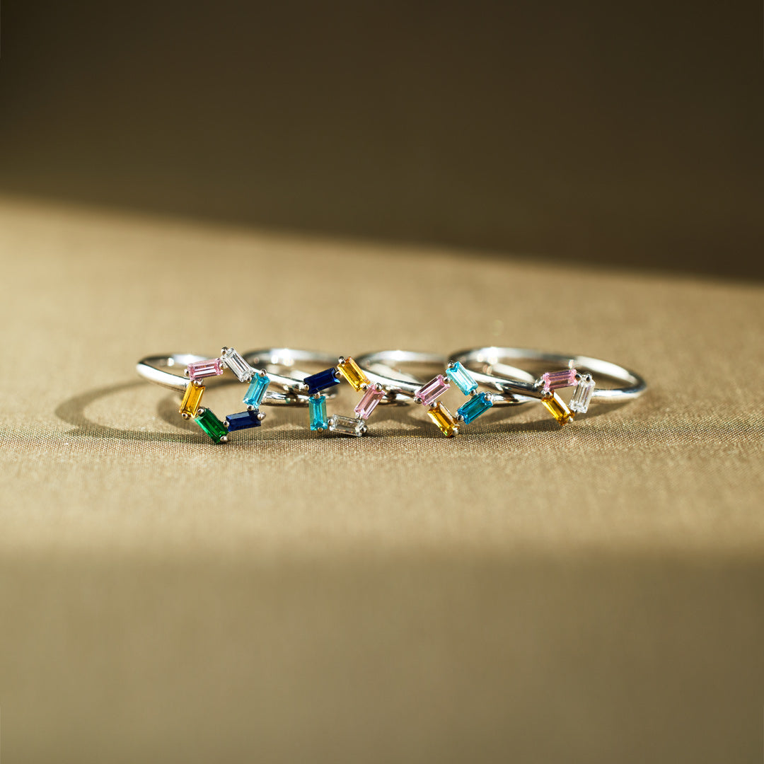 3-6 Baguette Birthstones Ring