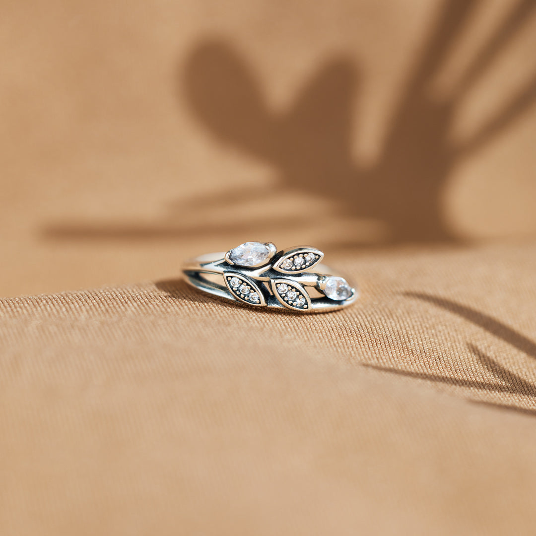 Grow Through What You Go Through Antique Leaf Ring