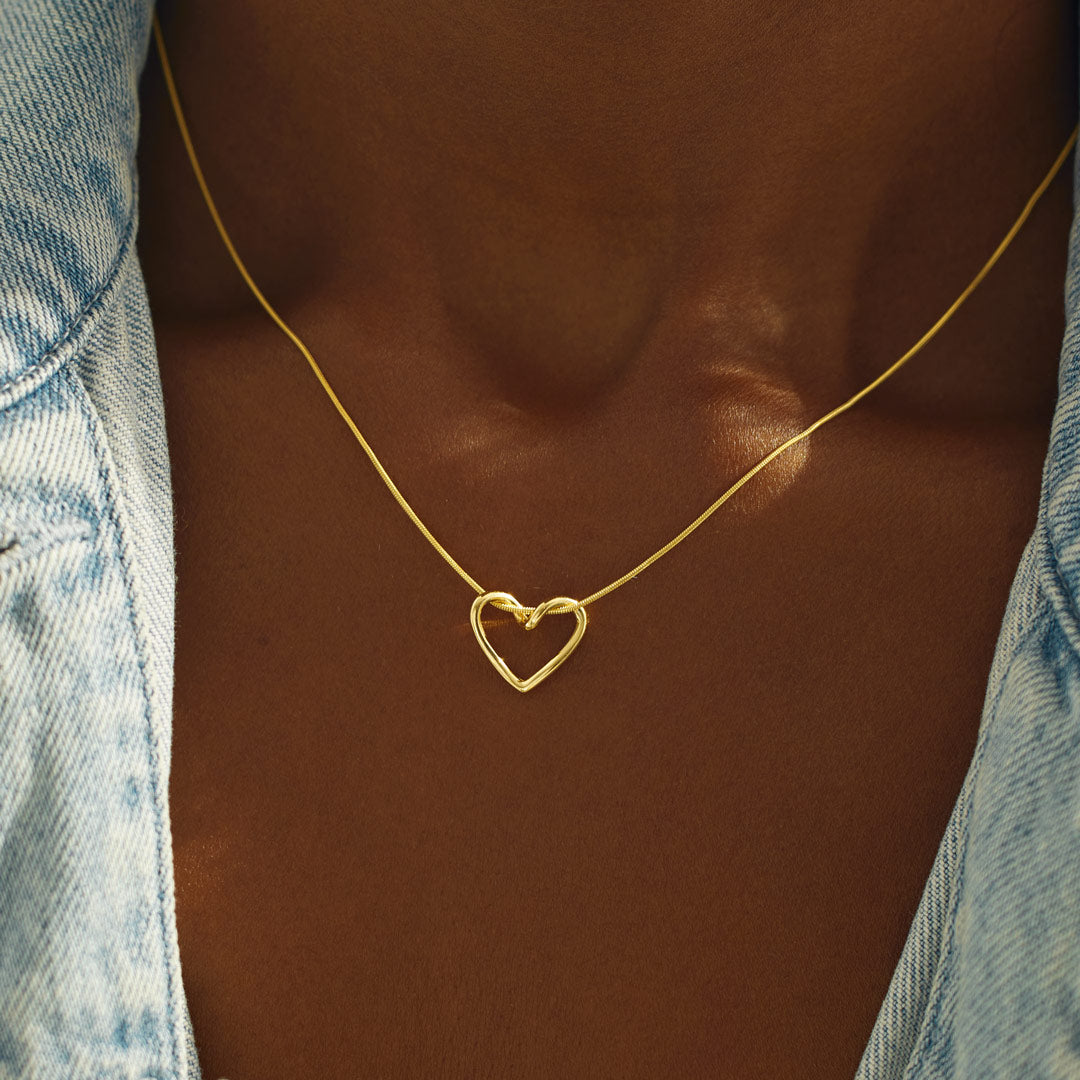 Angel With A Heart Of Gold Heart Charm Necklace