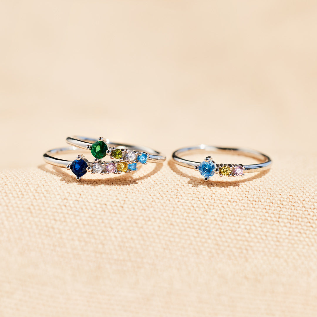 1-6 Birthstones Ring Band