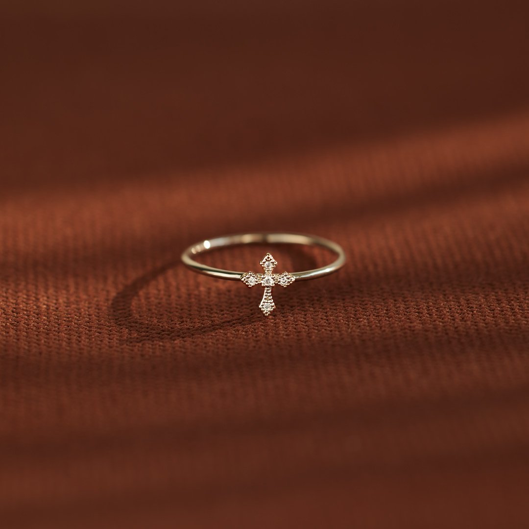 For Daughter Pray On It Minimalist Cross Ring