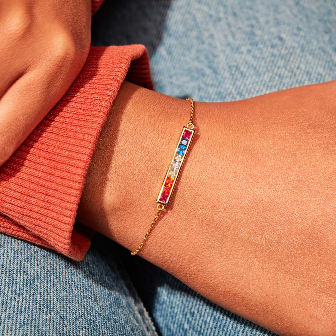 After Every Storm There Is A Rainbow Bar Bracelet