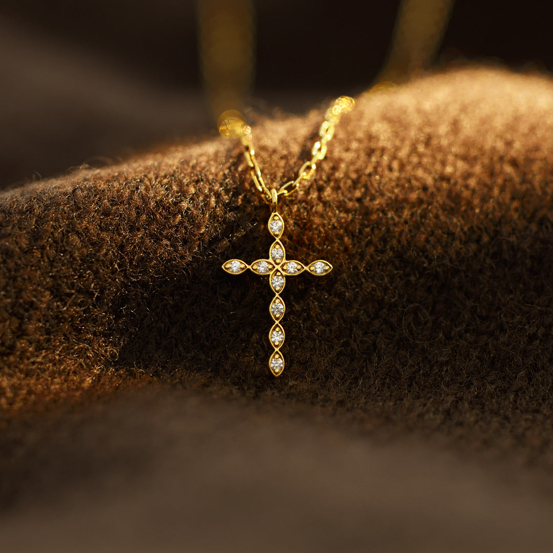 Never Stop Praying Marquise Cross Necklace