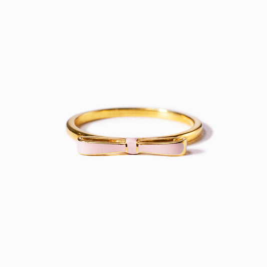 Pink Enamel Bow Ring-Gifts For Girls, Rings For Women