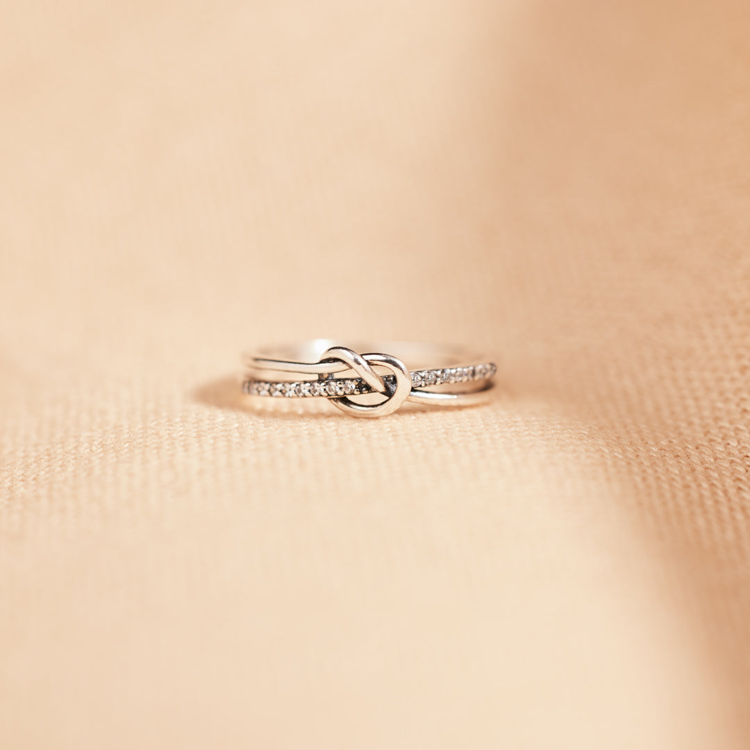 Silver Knot Ring - Mother Daughter Bond