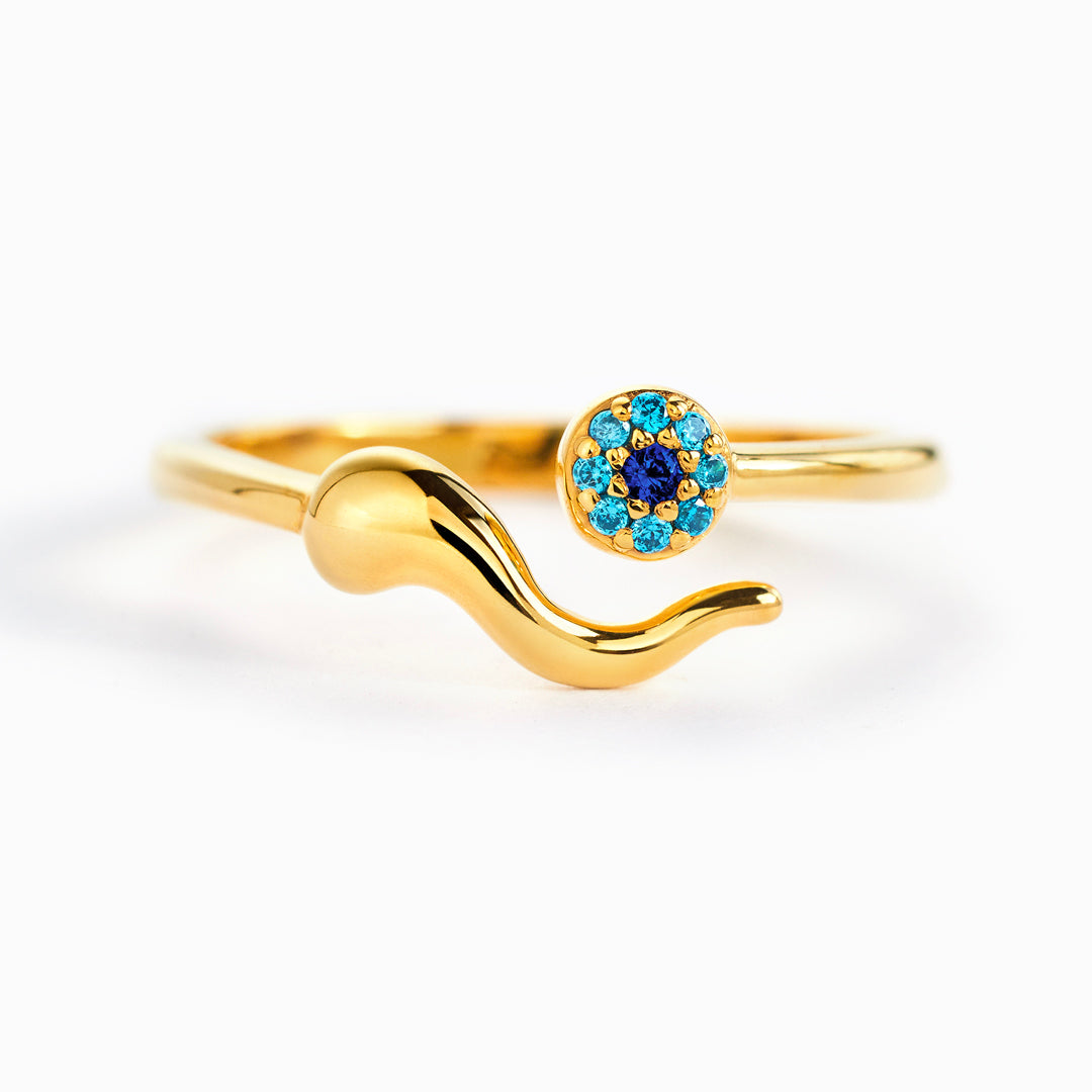 Evil Eye Ring, Italian Horn Ring