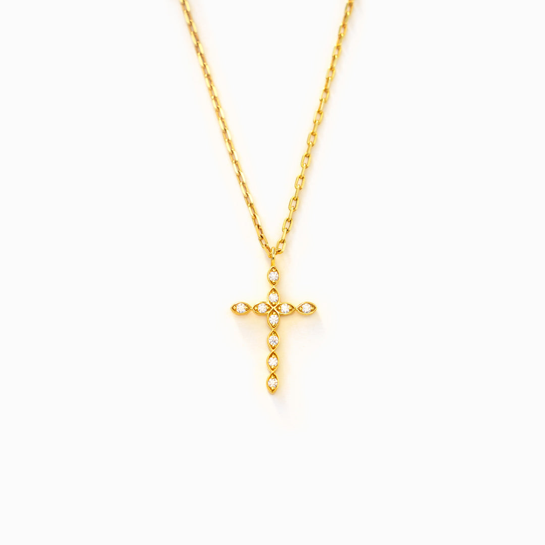 Never Stop Praying Marquise Cross Necklace