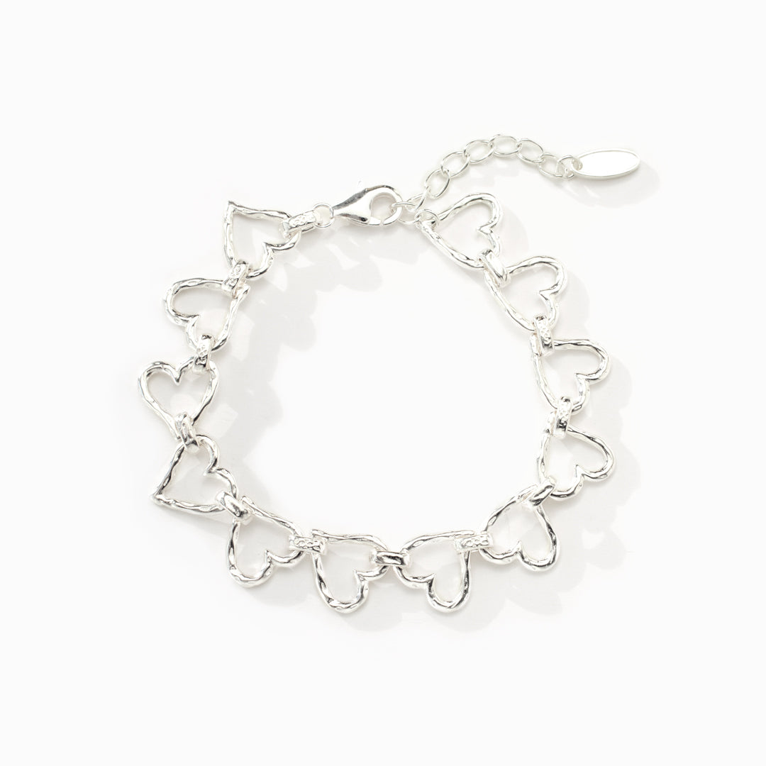 I am Loved Hammered Heart Bracelet