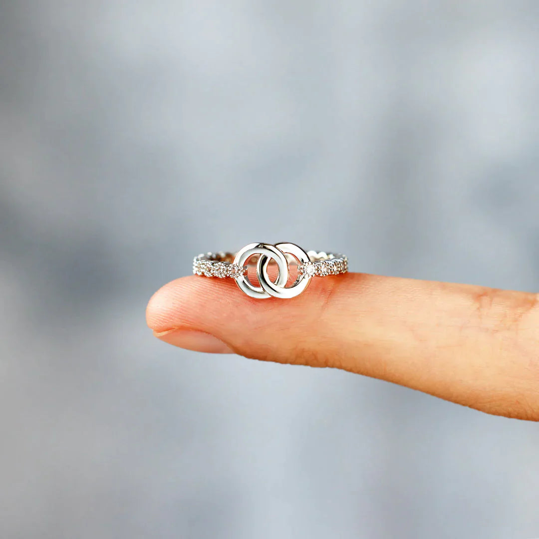 Part Of Each Other Matching Pavé Interlocking Ring