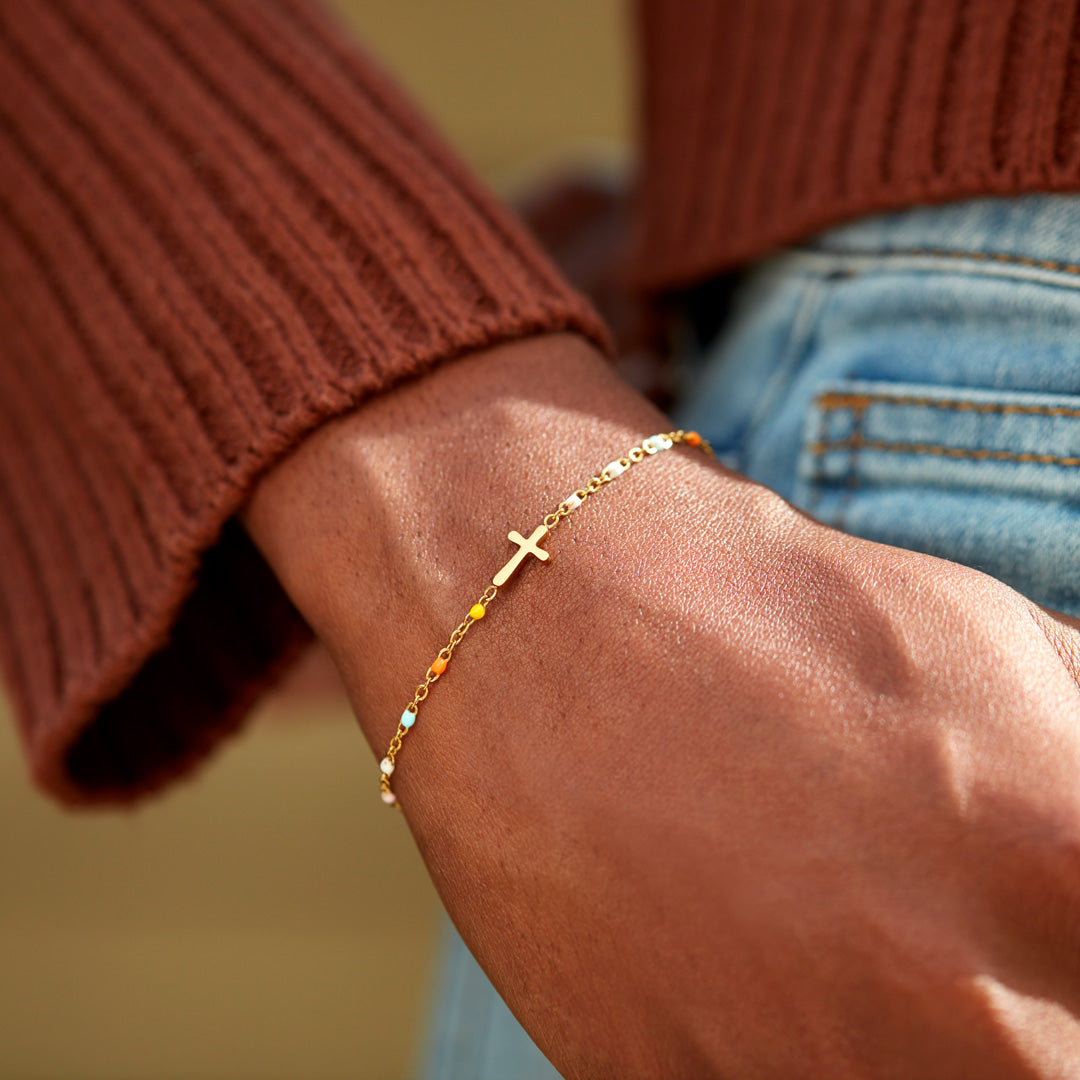 Sister In Christ Cross Bracelet