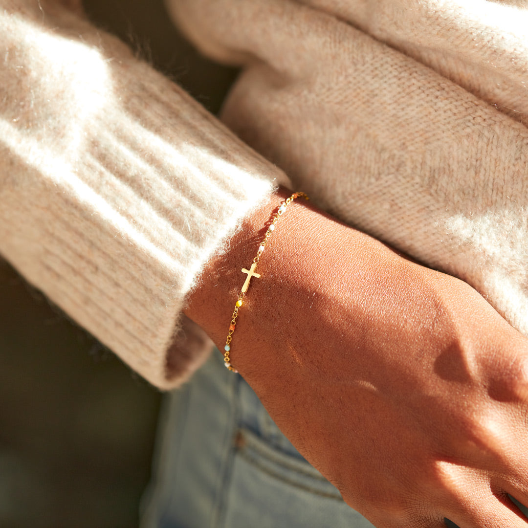 Christian Gifts For Women-Cross Bracelet, Baptism Gifts For Girls
