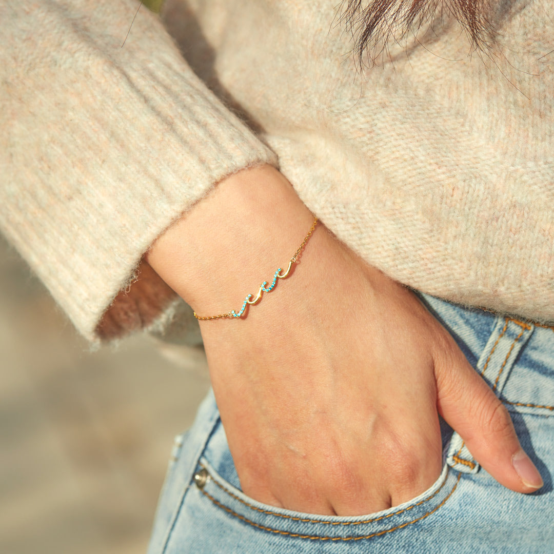 I Will Go Through Storms With You Triple Wave Bracelet