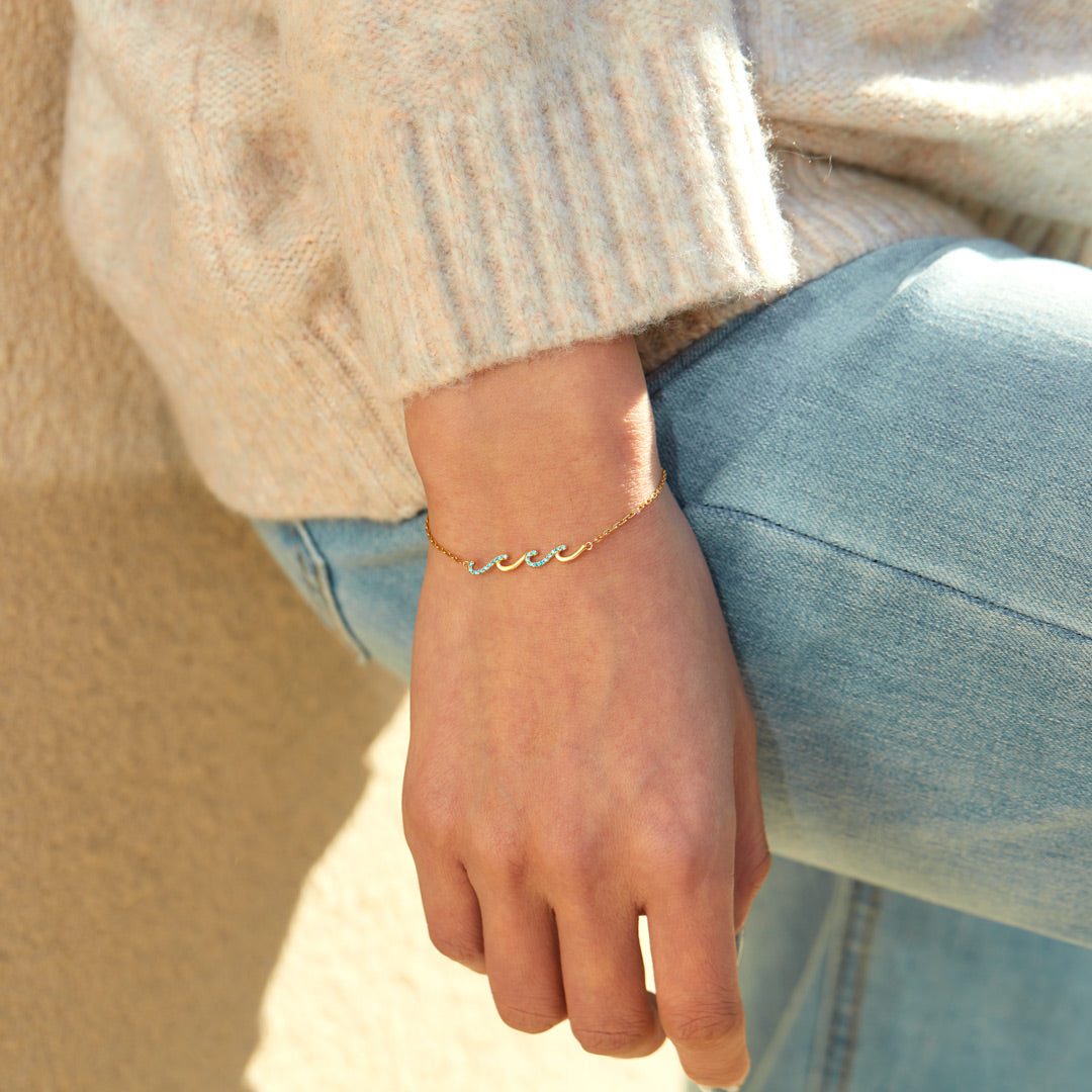 I Will Go Through Storms With You Triple Wave Bracelet