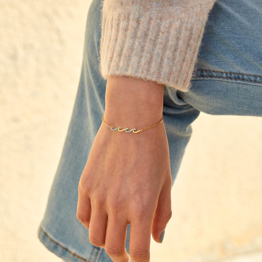 I Will Go Through Storms With You Triple Wave Bracelet