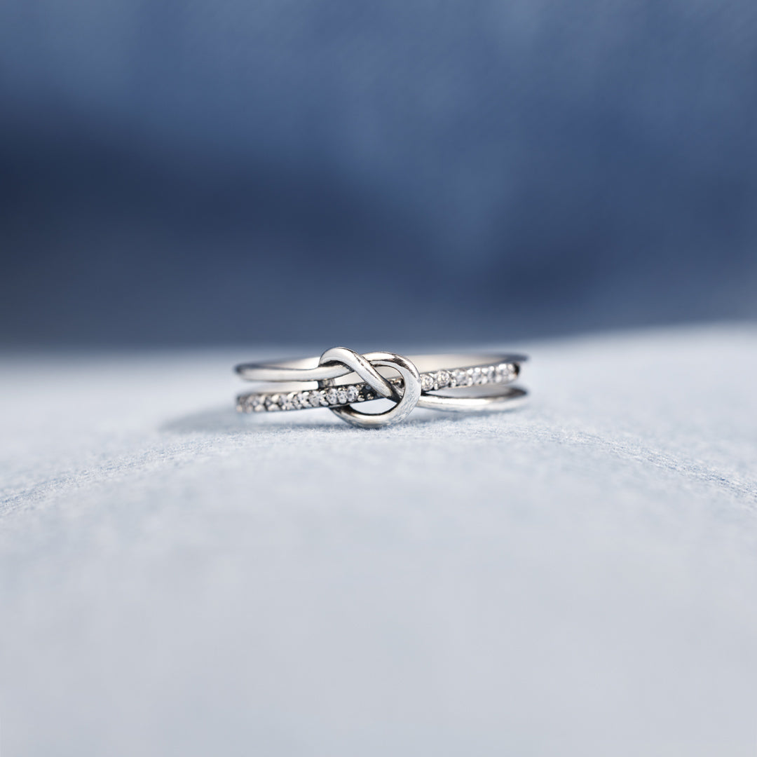Silver Knot Ring - Mother Daughter Bond