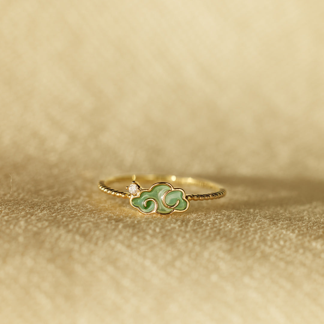 Enamel Auspicious Cloud Ring