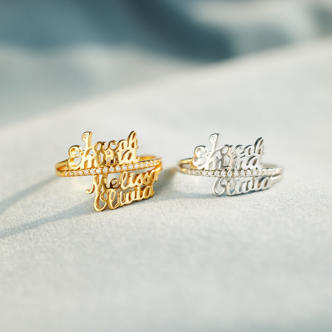 Personalized 1-6 Names Ring