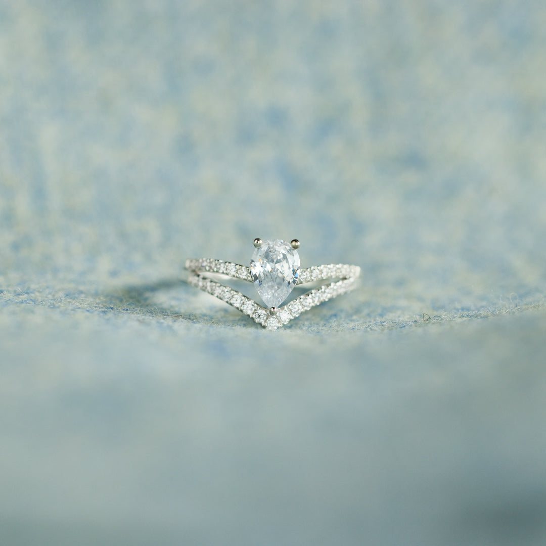 Pear Cut Chevron Ring