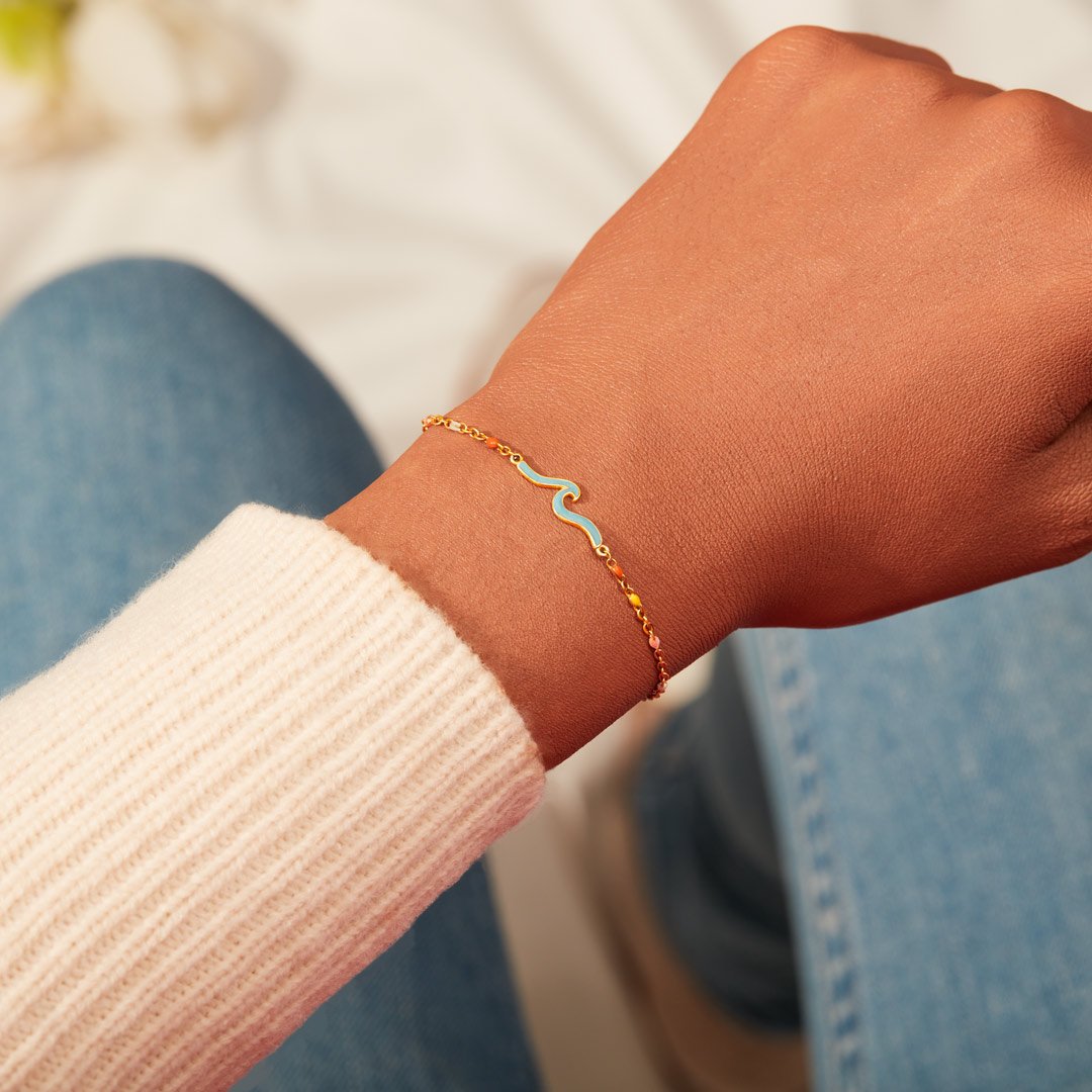 Life Is Good Waves Rainbow Beads Bracelet