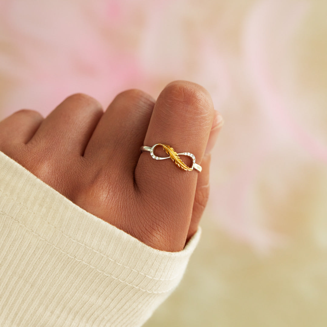 Feather from An Angel Infinity Ring