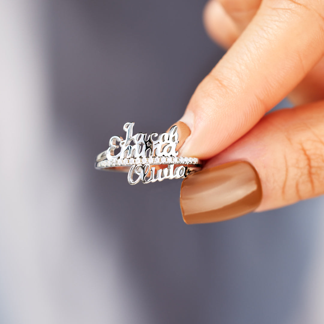 Personalized 1-6 Names Ring