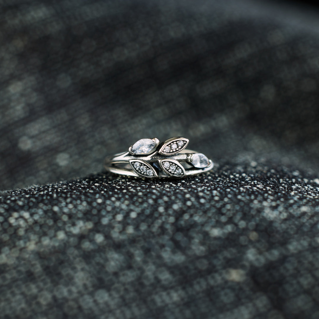 Grow Through What You Go Through Antique Leaf Ring